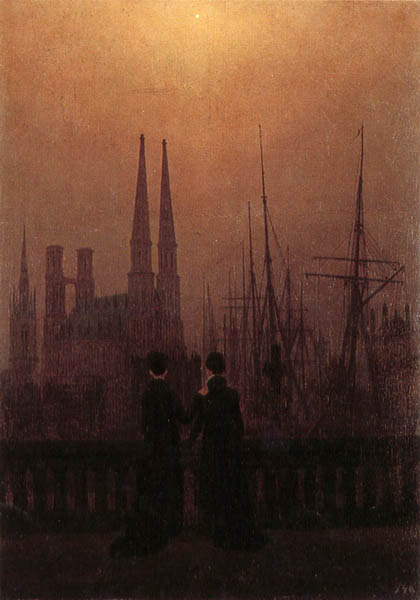 Caspar David Friedrich Harbor at Night